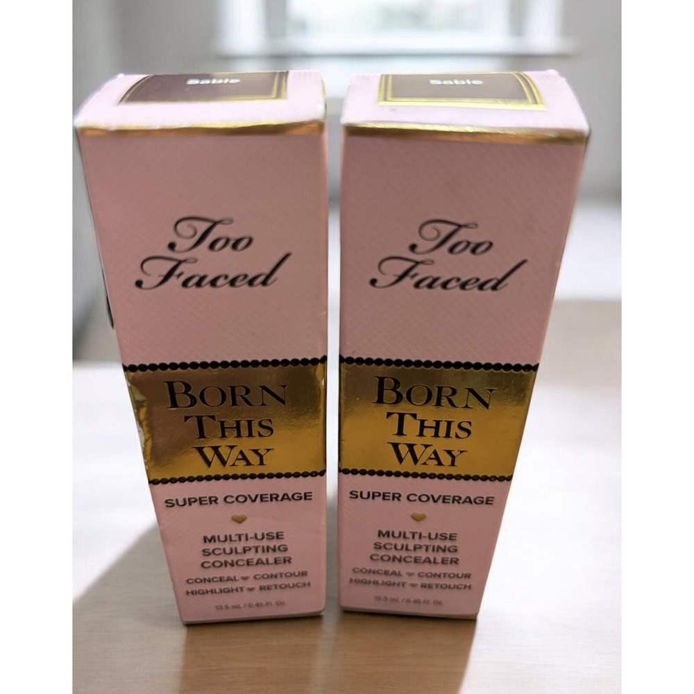 (2) Too Faced Born This Way Super Coverage Multi-Use Sculpting Concealer ~ Sable